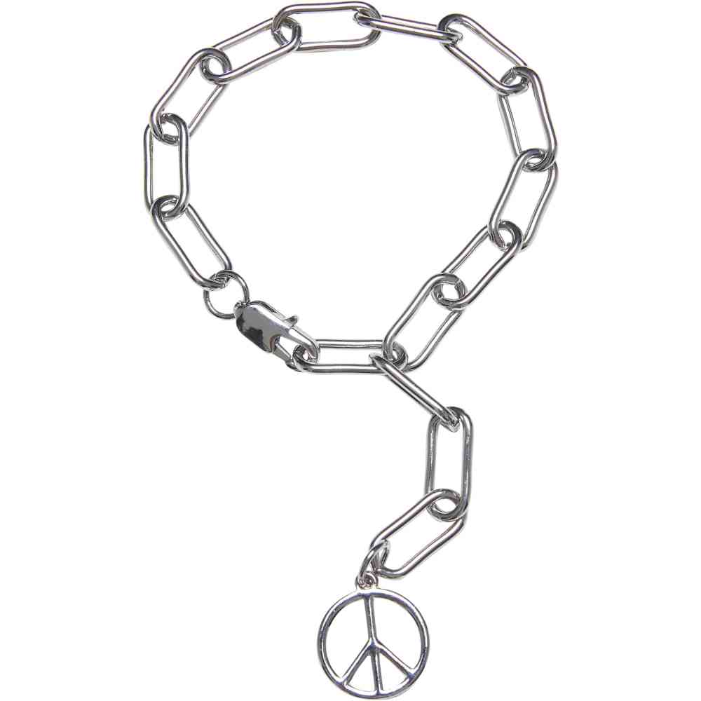 Urban Classics - Y Chain Peace Pendant Armband - Zilverkleurig